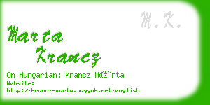 marta krancz business card